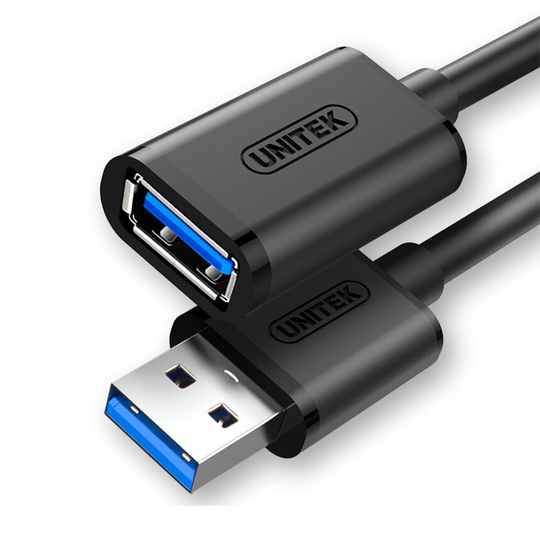 UNITEK Y-C457BBK USB 3.0 förlängningskabel 1M Längd för skrivarwebbkamera, säkerhetskamera