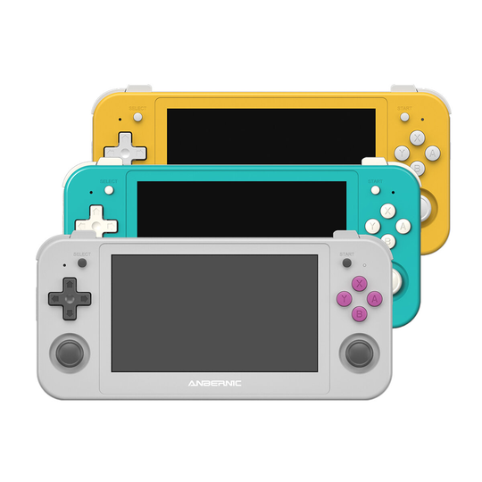 ANBERNIC RG505 4,95 tum OLED 3000+ Spel Android 12 OS Handhållen spelkonsol med 128GB TF-kort 4GB Bagge 128GB ROM Unisoc