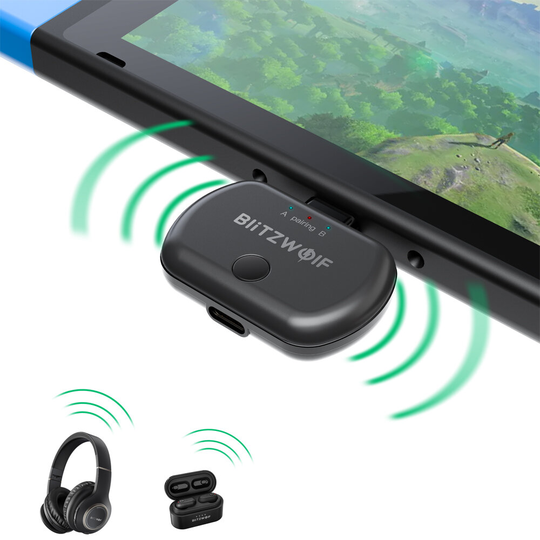 BlitzWolf® BW-BL1 Bluetooth V5.0 Trådlös ljudsändarmottagare Adapter USB & Type-C Anslutning apt-X Låg latens för Ninten