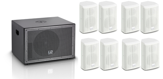 LD Systems SAT62/SUB10A Valkoinen paketti