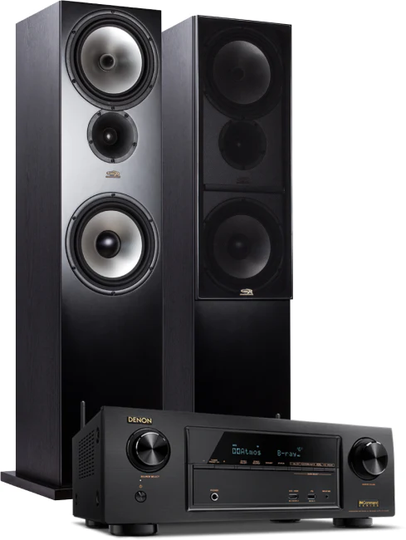 OR-28 Hi + Denon AVR-X1600H stereopaketti musta