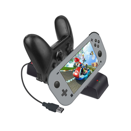 Slitstark Type-C Laddningsstation för stativ med datakabel för Nintendo Switch Lite / NS Pro Spelkonsolstyrenhet
