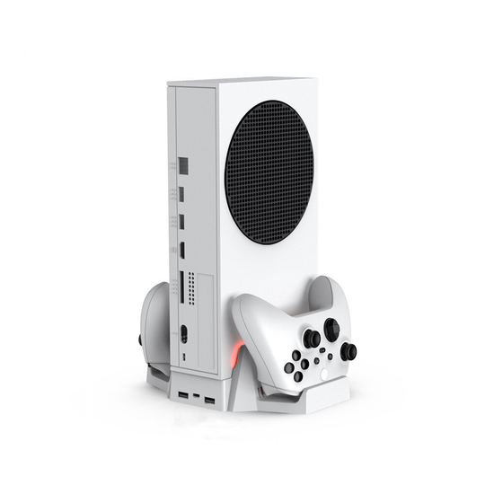DOBE Laddningsbasfäste Laddare Kylstativ Fläktar Kylare för Xbox Series S Console Game Controller Gamepad med 2 batterie