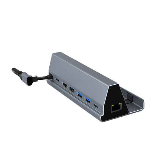 Seewei 7 in 1 Typ-C Dockningsstation USB2.0 5Gbps USB3.0*2 USB-C Data PD100W 4K HDMI 1000Mbps RJ45 USB-C Laddningsställ