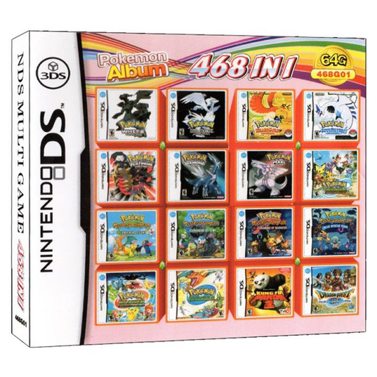 468 In 1 Pokemon Album Video Game Card Cartridge Console Card Compilation for Nintendo DS 3DS 2DS NDS NDSL NDSI