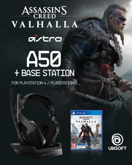 ASTRO - A50 Wireless + Base Station for PS4/PC - GEN4&Assassin’s Creed: Valhalla PS4 - Bundle