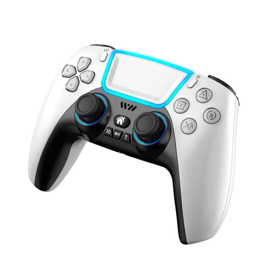 RALAN P03 Trådlös Bluetooth -spelkontroll Gamepad med RGB Light Touchpad Back Key Support 3D Joystick Turbo för PS3 PS5