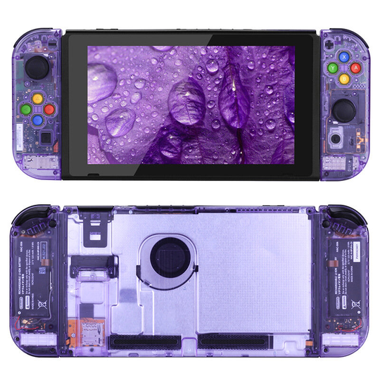 Myriann DIY Skyddsfodral Transparent Shell för Nintendo Switch Ersättningshus Shell Lila Fodral Set för NS Game Console