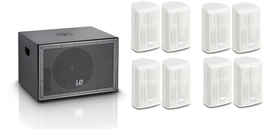 LD Systems SAT42/SUB10A Valkoinen paketti