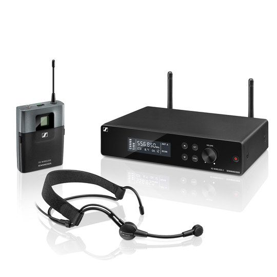 Sennheiser XSW 2-ME3-kuulokkeet (taajuusalue E: 823,2-832,8 MHz) Sennheiserin älykäs äänijärjestelmä, jossa on mikrofoni.
