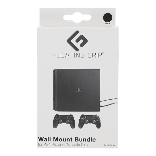 Floating Grip Playstation 4 Pro and Controller Wall Mount - Bundle (Black)